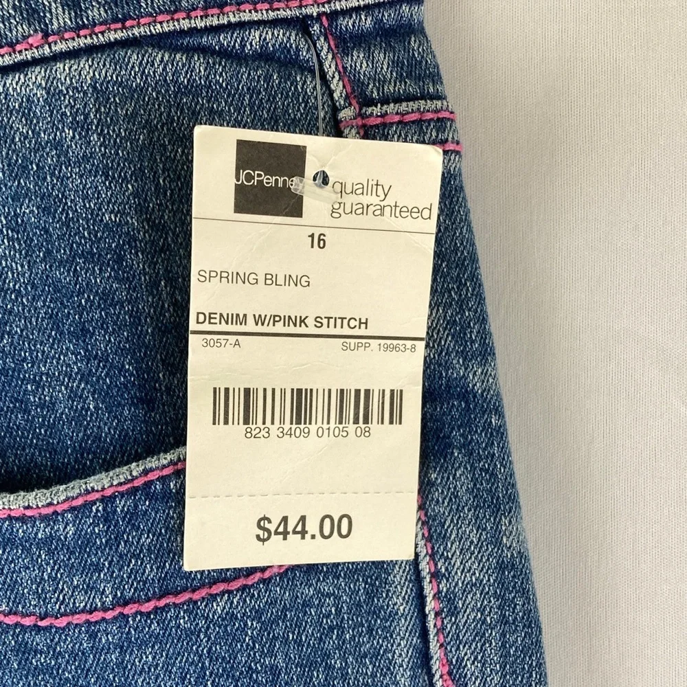 Bisou Bisou Women's Denim Jeans with Pink Stitching - Picture 3 of 9